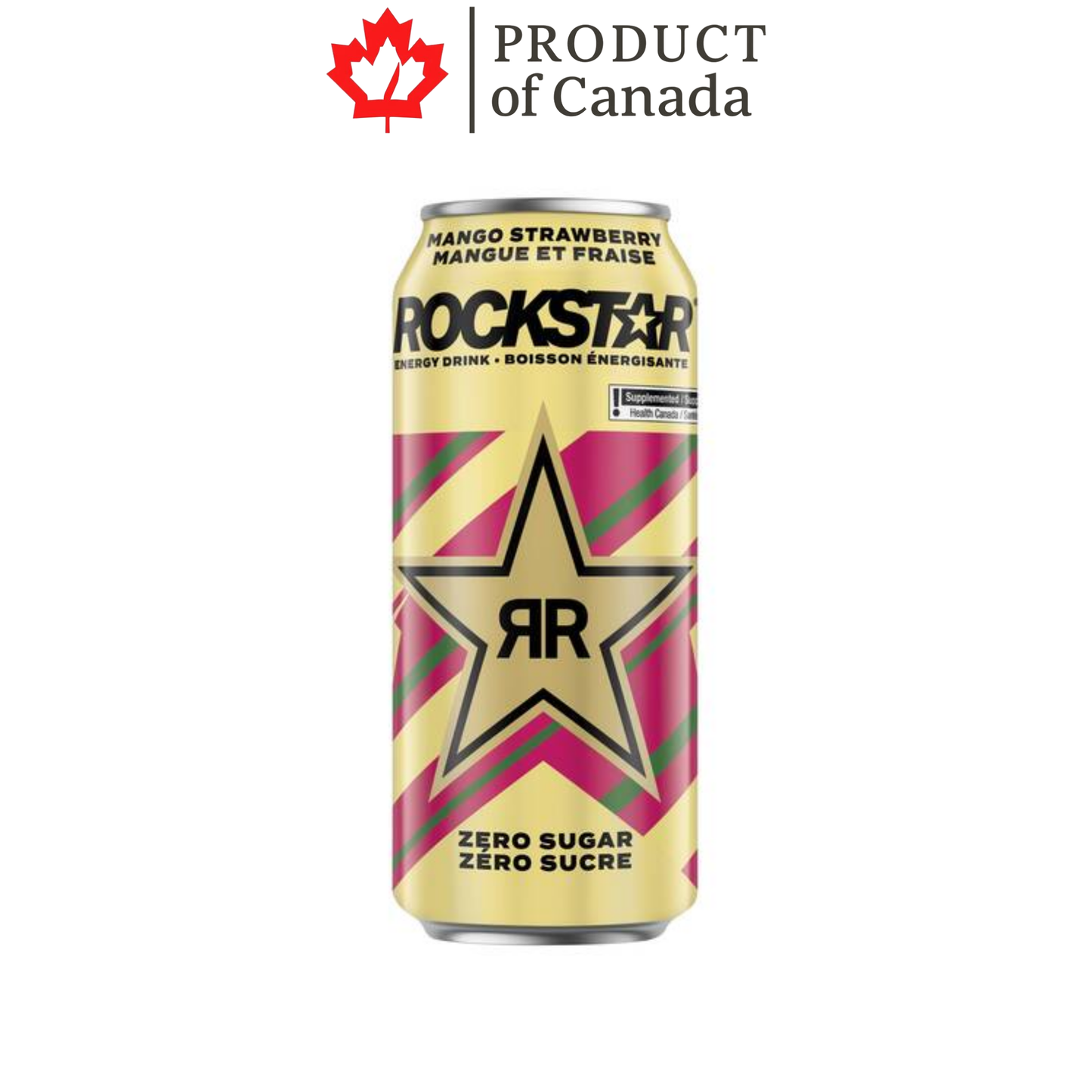 [Canada] Rockstar Mango Strawberry Zero Sugar Can 473 Ml - 12 Pack