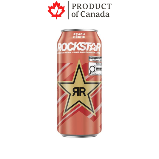 [Canada] Rockstar Peach Can 473 Ml - 12 Pack