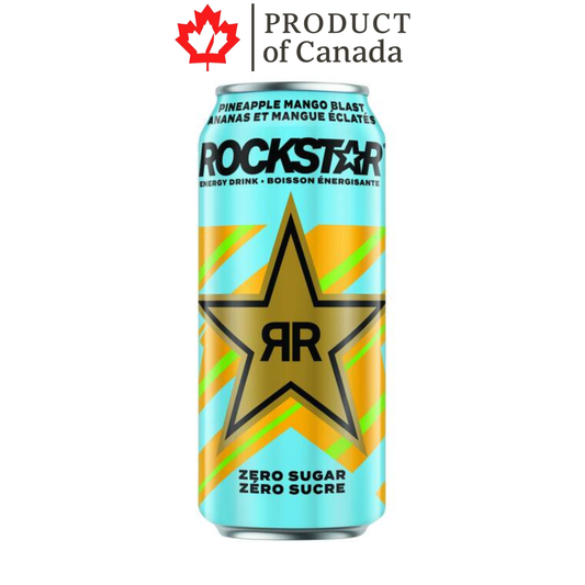 [Canada] Rockstar Pineapple Mango Blast Zero Can 473 Ml - 12 Pack