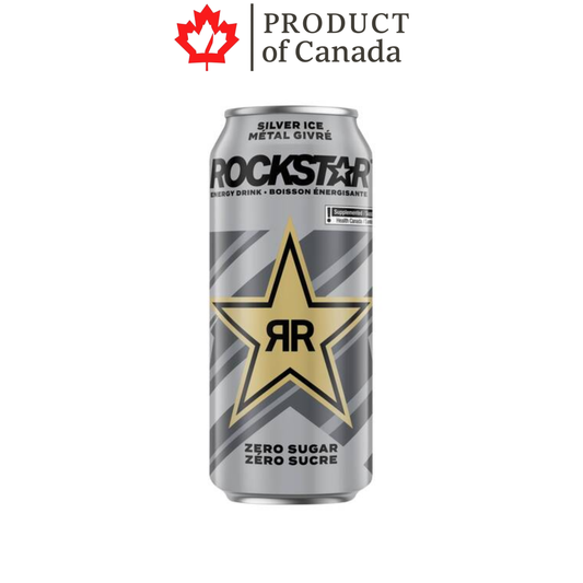 [Canada] Rockstar Silver Ice Zero Sugar Can 473 Ml - 12 Pack