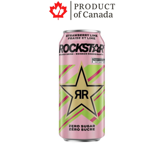 [Canada] Rockstar Strawberry Lime Zero Sugar Can 473 Ml - 12 Pack