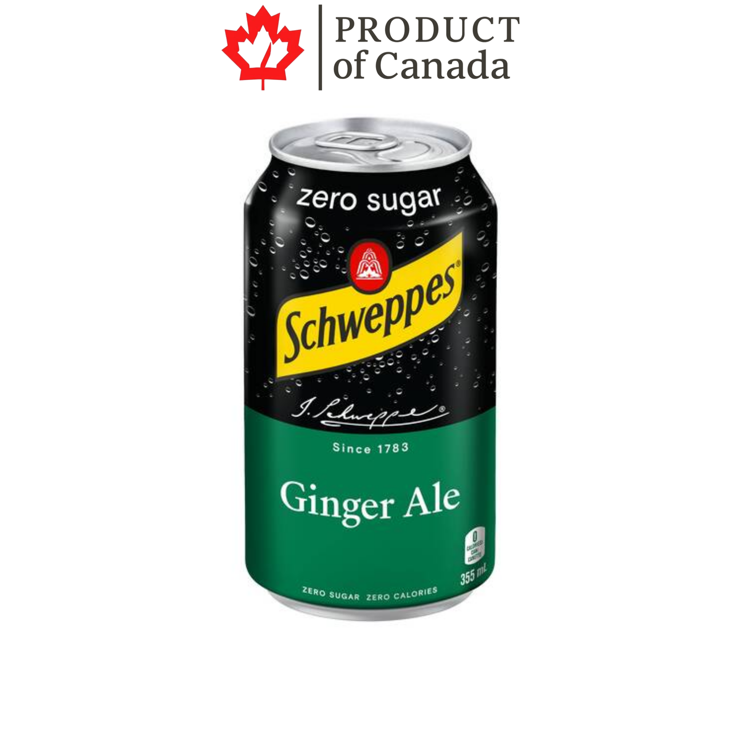 [Canada] Schweppes Ginger Ale Zero Sugar Can 355 Ml - 12 Pack